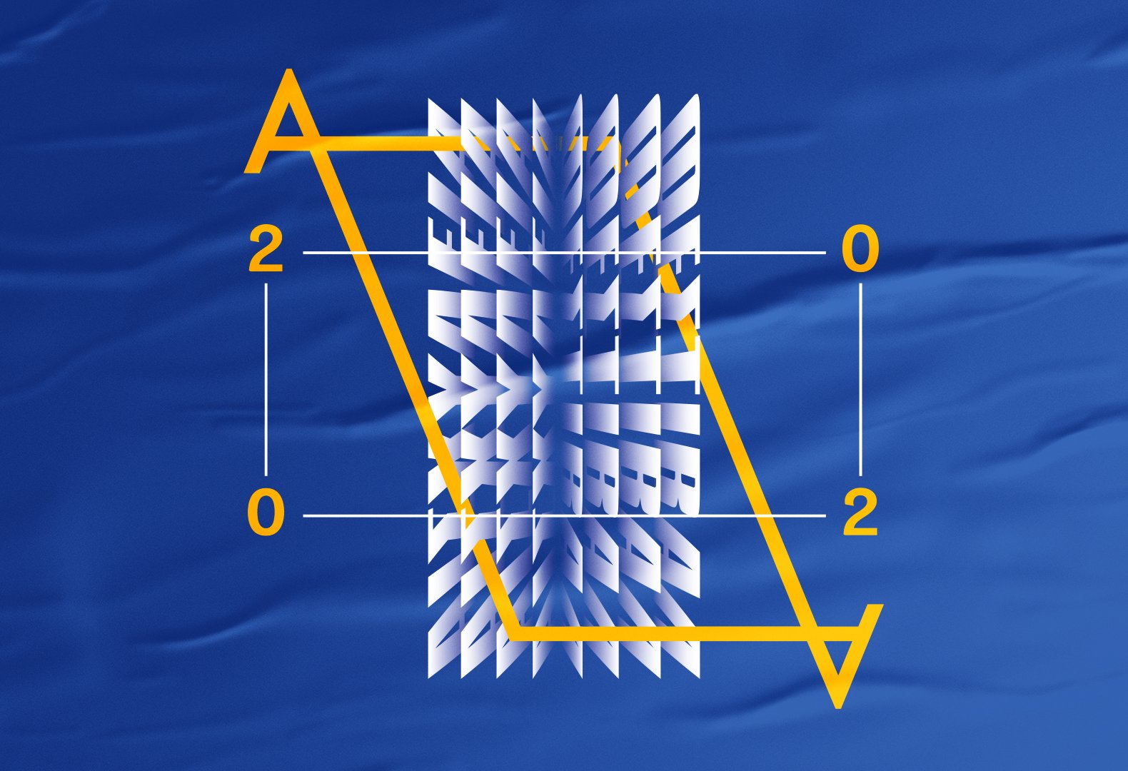 Blue, white and yellow key visual of communication design for Aeschylia Festival 2020