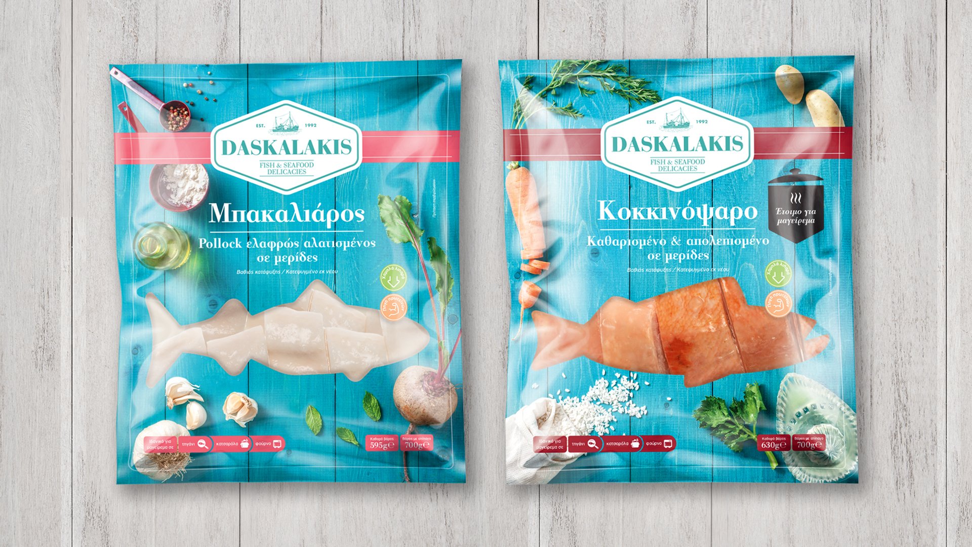 Daskalakis frozen cod and redfish redesigned flowpacks