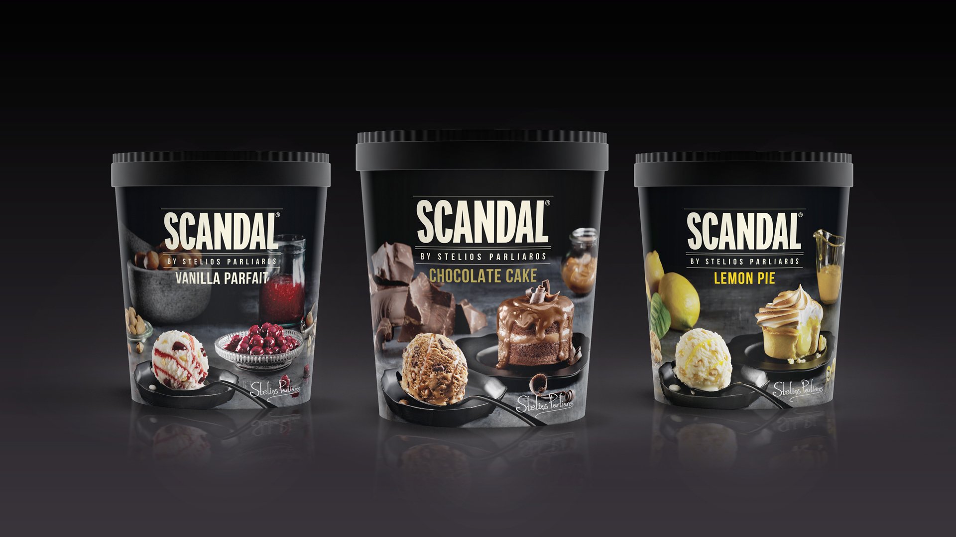Scandal ice creams by Stelios Parliaros product portfolio