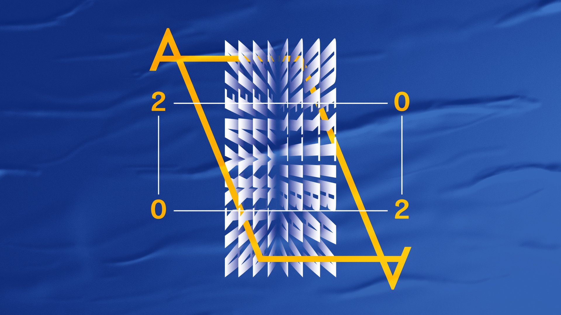 Blue, white and yellow key visual of communication design for Aeschylia Festival 2020
