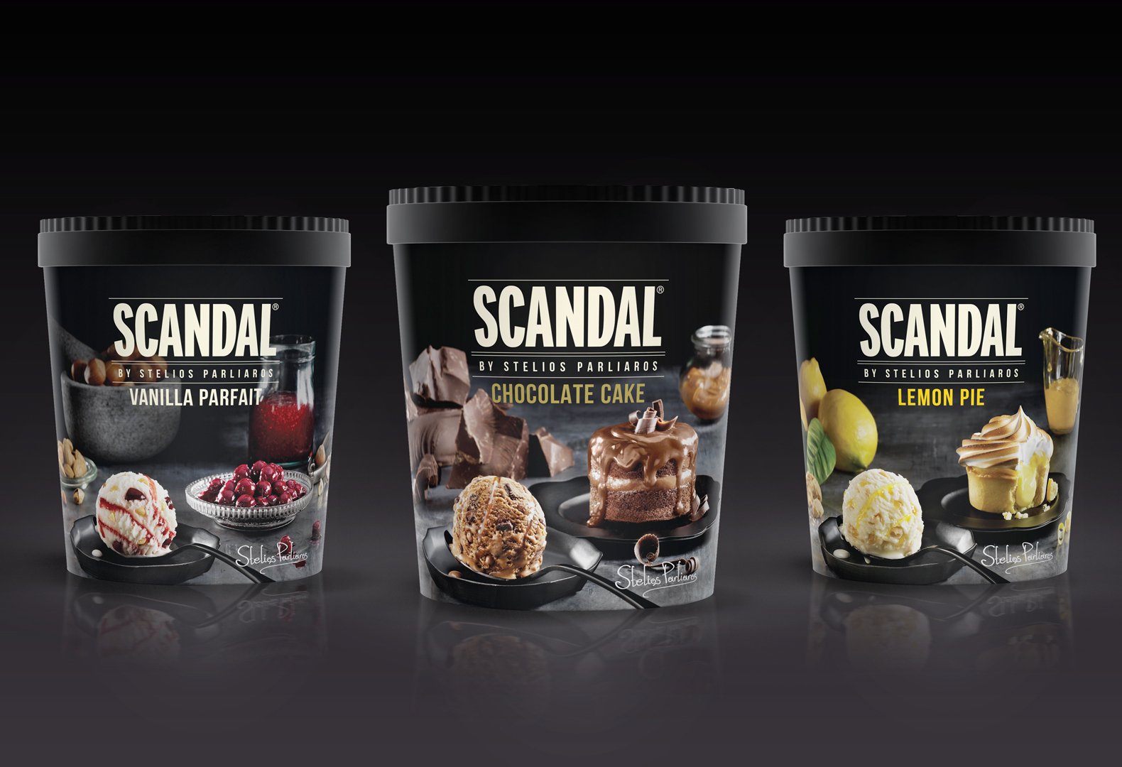 Scandal ice creams by Stelios Parliaros product portfolio